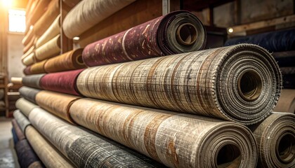 Fototapeta premium stack of old carpet