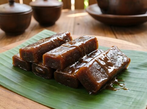 Garut Dodol on Banana Leaf &ndash; Traditional Indonesian Sticky Sweet