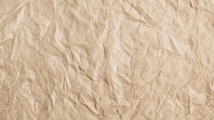 Fototapeta premium Abstract background of finely crumpled brown paper, showcasing a rich, uneven texture with numerous delicate folds and subtle shadows, ideal for vintage or organic design projects