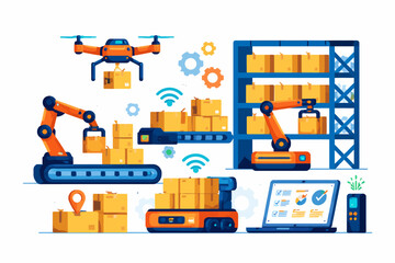 Warehouse automation with drones and robots for efficient inventory management