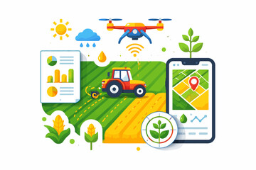 Smart farming technology with drone and automated equipment in agricultural field