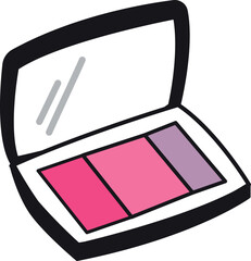 Hand Drawn Eye Shadows with Mirror Make up Vector Design