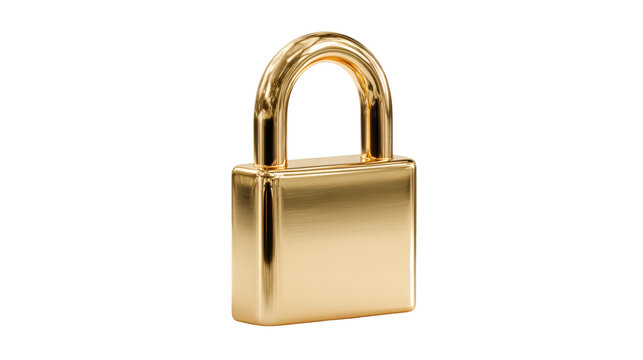 Luxury gold lock icon representing privacy and data protection.