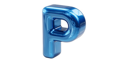 Obraz premium Modern 3D Letter P Glass Style Alphabet Design