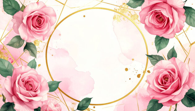 3D Realistic Floral Frame Collection with Blank White Copy Space for Wedding Branding and Greeting Cards