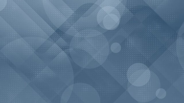 Blue abstract background, loopable overlapping circles and halftone dots animation, geometric pattern for corporate digital design