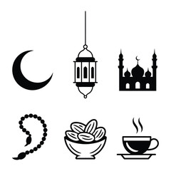 Islamic Symbols: An elegant collection of Islamic symbols, artfully arranged, to represent the core values and traditions of Islam.