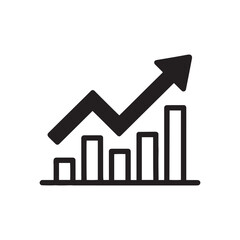 Business Growth Chart Up Arrow Line Icon Vector Illustration