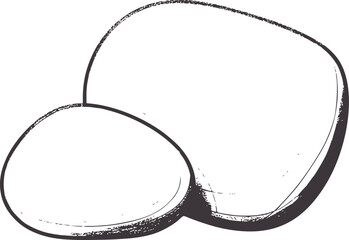 Fototapeta premium Minimalist pencil of two smooth pebbles stone rock simple