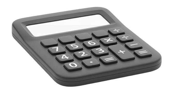 Gray Calculator with White Display and Buttons