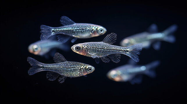 A school of small silvery baitfish