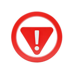 Red circle with exclamation mark inside on black background warning alert