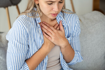 Pain in the chest. Heartburn and heart problem. People with health issues, Healthcare and Medicine...