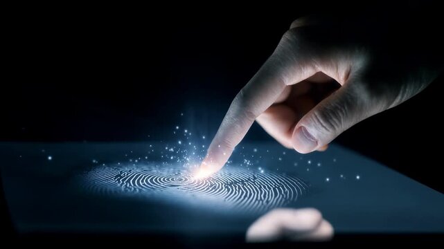 Human hand interacting with glowing digital interface showcasing futuristic technology innovation data control artificial intelligence and seamless connection between human creativity and