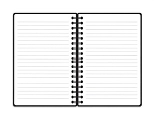 A blank spiral-bound notebook page with lined paper