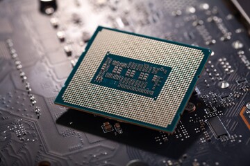 CPU computer circuit board abstract background.