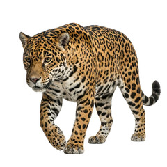Naklejka premium Jaguar walking against a transparent background.