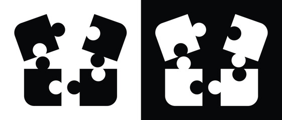 Puzzle pieces flat simple vector icon. Simple pieces Puzzle black vector icon. Perfect jigsaw puzzle vector illustration. doodle graphics icons. Vector graphics for web. © Quirk Craft Studio