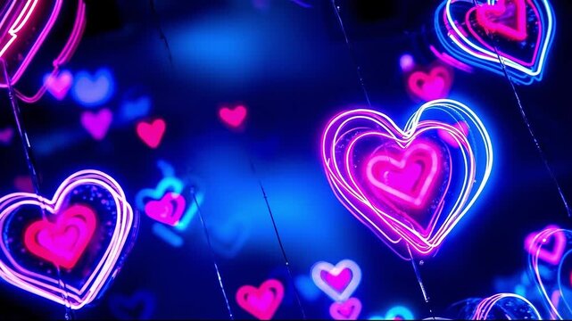 Neon hearts wallpaper