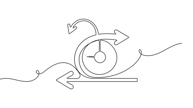 Data agility sprint continuous one line drawing on white background focusing on fast adaptation and modern business 4k animation video