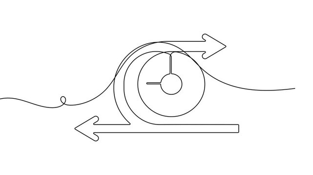 Data agility sprint continuous one line drawing on white background focusing on fast adaptation and modern business 4k animation video