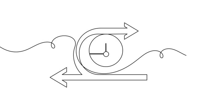 Data agility sprint continuous one line drawing on white background focusing on fast adaptation and modern business 4k animation video