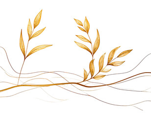 Artistic depiction of golden leaves and intertwined branches on a black background