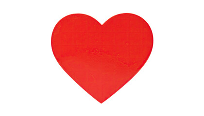 A vibrant, solid red heart shape isolated on a stark black background