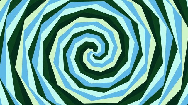 Abstract spiraling geometric pattern with teal and turquoise hues and concentric circles.