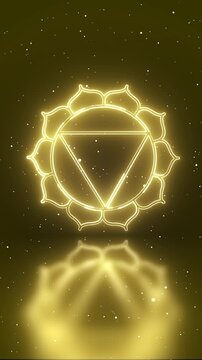Bright glowing outline Solar Plexus chakra symbol