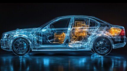 x-ray of modern car.