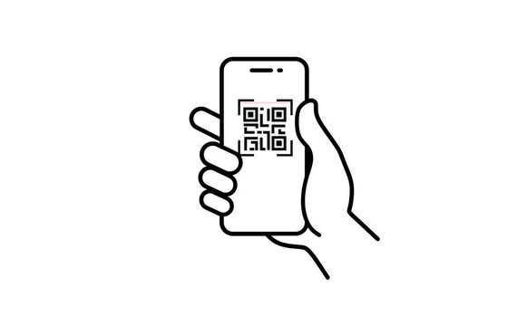 4K animation of payment by scanning QR code using mobile phone.