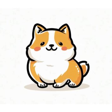 Corgi dog with adorable expression sitting on white background