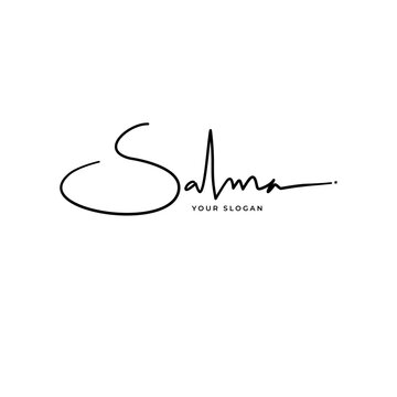 Salma name signature logo vector design