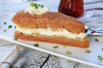 Ekmek Kadayıfı Kaymaklı - Turkish Kadayıf desert	