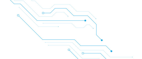 Abstract white blue digital technology futuristic circuit board background design. Technology dots lines connect network background.