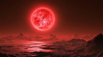 Obraz premium A red dwarf star lighting up an alien world - .