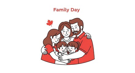 A family embracing on family day