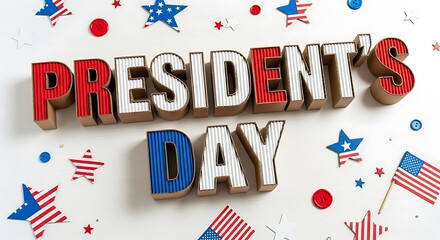 President's day celebration with patriotic symbols