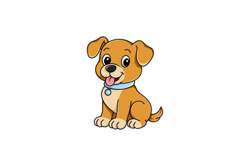 Fototapeta premium cute dog design, with a children's theme, with a plain white background