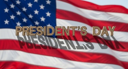 President's day celebration with american flag