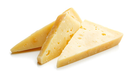 Emmental cheese triangle Swiss cheese isolated on white background