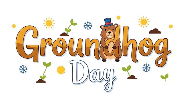 Groundhog day cartoon graphic