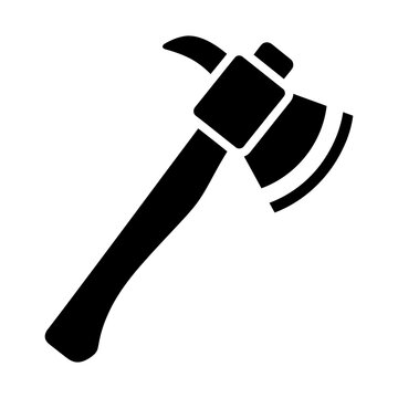 firefighter axe glyph icon