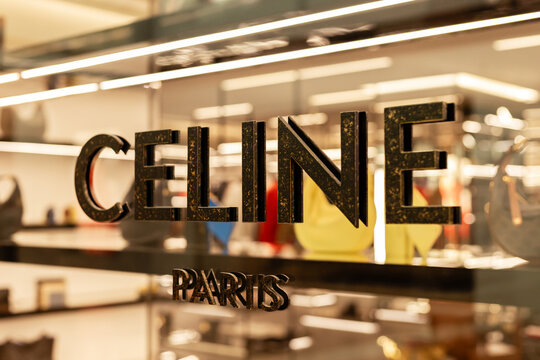 Singapore - January 27, 2026: A Celine store in Singapore features a modern display of luxury fashion goods. Shoppers admire a range of bags and accessories on display inside the store