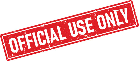 Isolated Distressed Red Official Use Only Rubber Stamp on White Background