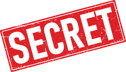 Angled Secret Word in Bold White Letters on a Red Textured Background