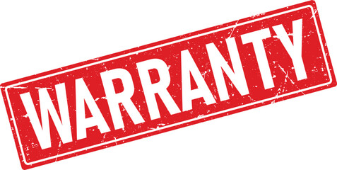 Red Distressed Warranty Stamp on White, Guarantee Assurance Quality Protection Offer
