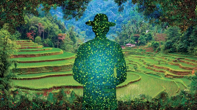 double exposure natural city human nature gaphic background