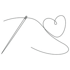 Needle and thread. Vector illustration. White background.
